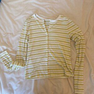 Striped American Eagle Button Up Shirt